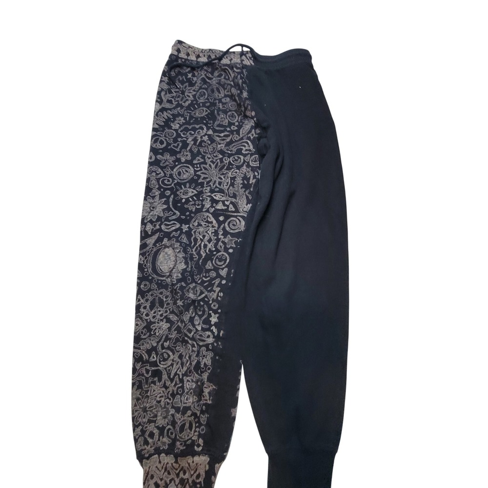 Awake NY Black Bleached Doodle Graphic Sweatpants Mens Size M Streetwear Fashion